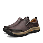 Men’s Handmade Leather Work Shoes – Arch Support, Wide Toe Box, Breathable Lining, Lightweight Protective & Slip-Resistant for Outdoor Work