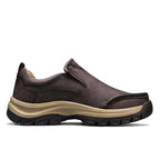 Men’s Handmade Leather Work Shoes – Arch Support, Wide Toe Box, Breathable Lining, Lightweight Protective & Slip-Resistant for Outdoor Work