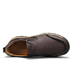 Men’s Handmade Leather Work Shoes – Arch Support, Wide Toe Box, Breathable Lining, Lightweight Protective & Slip-Resistant for Outdoor Work