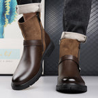 Men’s Orthopedic Motorcycle Handmade Boot–Pressure Relief, Waterproof, Slip-Resistant, Wide Toe, Arch&Ankle Support