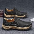 Men’s Handmade Leather Work Shoes – Arch Support, Wide Toe Box, Breathable Lining, Lightweight Protective & Slip-Resistant for Outdoor Work