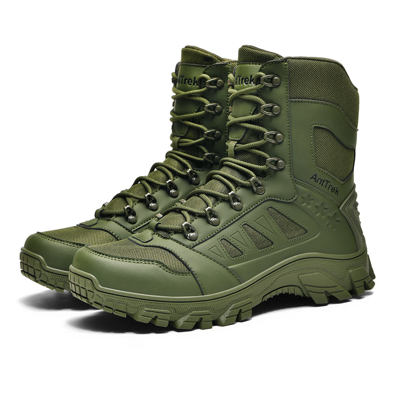 Men's Orthopedic Walking Boots - Built-In Arch Support; Waterproof Leather Upper; Wide Toe; Non-Slip; Ankle Support; Scratch&Smash&Puncture Resistant; Comfortable Hiking Boots