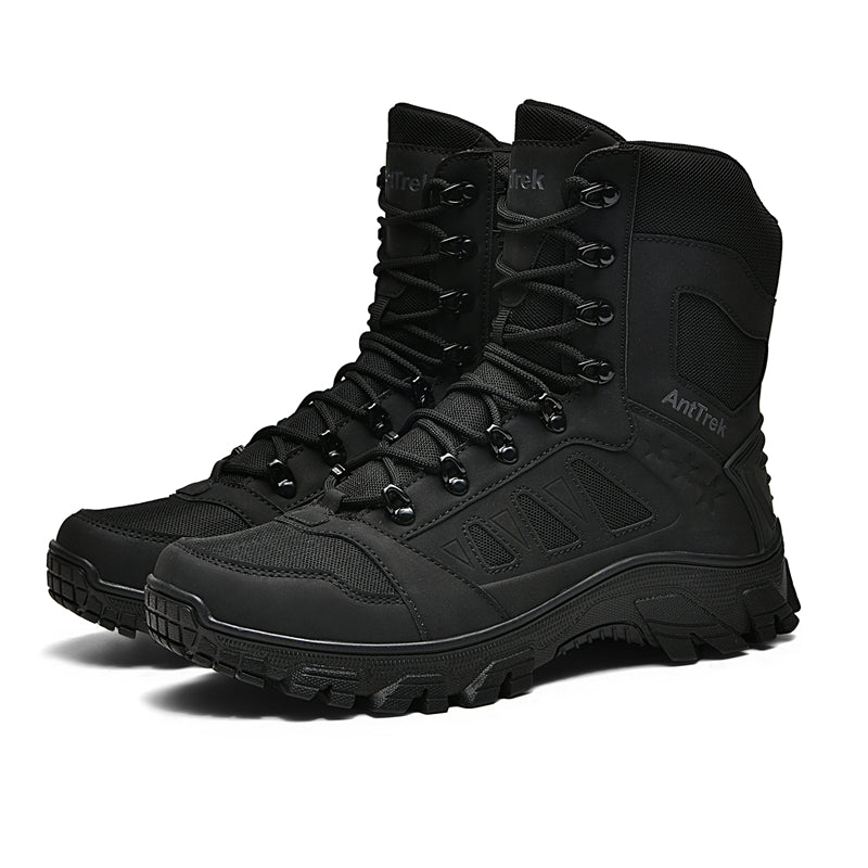 Men's Orthopedic Walking Boots - Built-In Arch Support; Waterproof Leather Upper; Wide Toe; Non-Slip; Ankle Support; Scratch&Smash&Puncture Resistant; Comfortable Hiking Boots