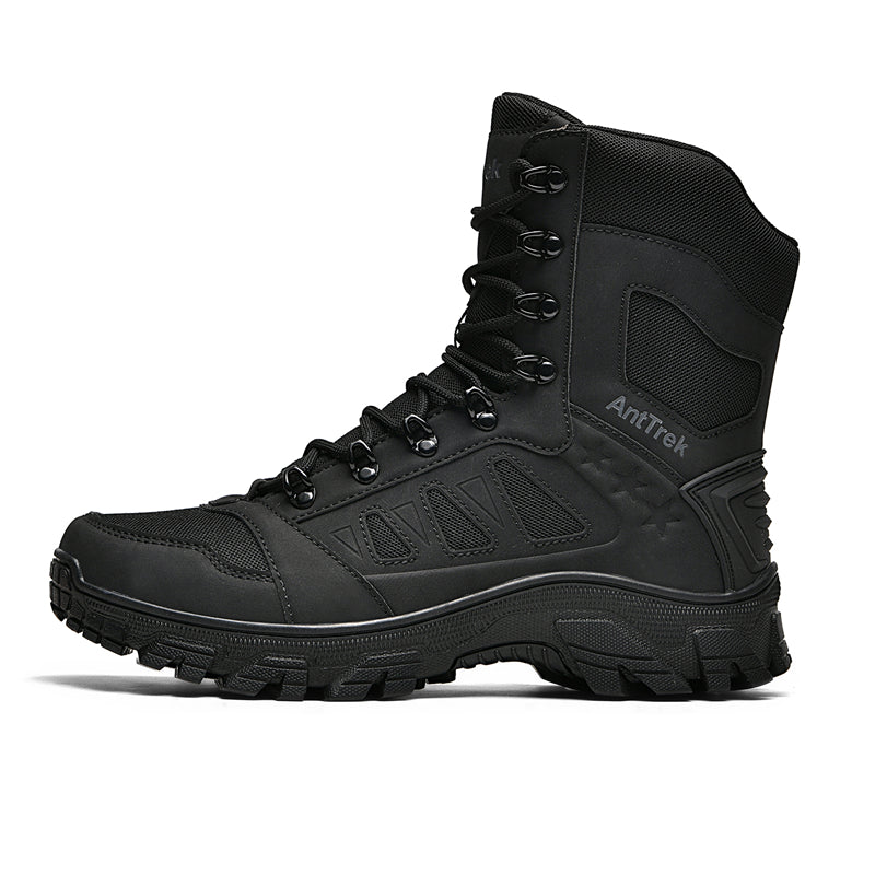 Men's Orthopedic Walking Boots - Built-In Arch Support; Waterproof Leather Upper; Wide Toe; Non-Slip; Ankle Support; Scratch&Smash&Puncture Resistant; Comfortable Hiking Boots