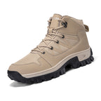 Men's Orthopedic Walking Boots - Built-In Arch Support; Ankle Support; Waterproof Leather Upper; Wide Toe; Non-Slip; Anti-Wear; Comfortable Hiking Boots