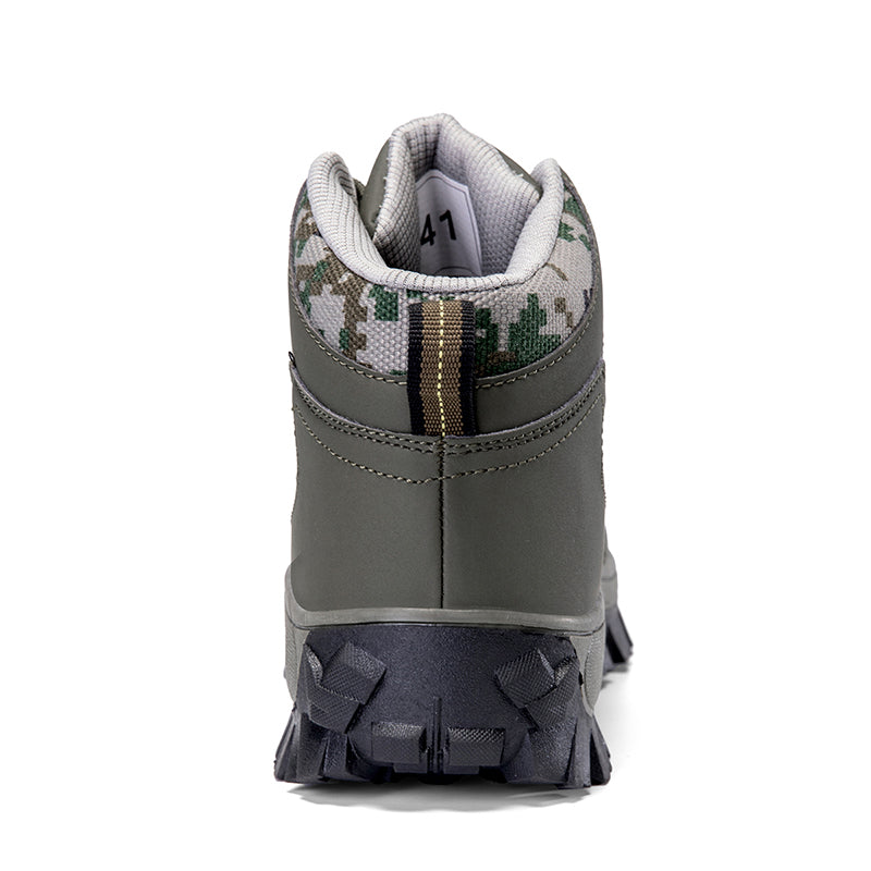 Men's Orthopedic Walking Boots - Built-In Arch Support; Ankle Support; Waterproof Leather Upper; Wide Toe; Non-Slip; Anti-Wear; Comfortable Hiking Boots