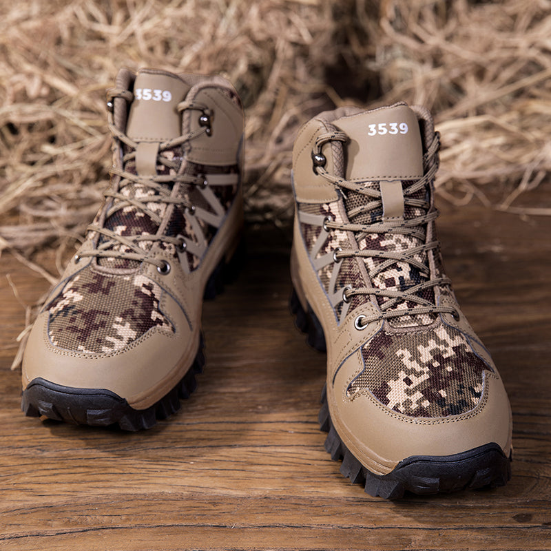 Men's Orthopedic Walking Boots - Built-In Arch Support; Ankle Support; Waterproof Leather Upper; Wide Toe; Non-Slip; Anti-Wear; Comfortable Hiking Boots