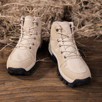 Men's Orthopedic Walking Boots - Built-In Arch Support; Ankle Support; Waterproof Leather Upper; Wide Toe; Non-Slip; Anti-Wear; Comfortable Hiking Boots