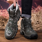 Men's Orthopedic Walking Boots - Built-In Arch Support; Ankle Support; Waterproof Leather Upper; Wide Toe; Non-Slip; Anti-Wear; Comfortable Hiking Boots