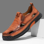Men's Orthopedic Walking Shoes - Built-In Arch Support; Premium Leather Upper; Wide Toe; Non-Slip; Comfortable Work Shoes