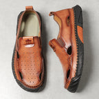 Men's Orthopedic Walking Shoes - Built-In Arch Support; Premium Leather Upper; Wide Toe; Non-Slip; Comfortable Work Shoes