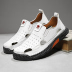 Men's Orthopedic Walking Shoes - Built-In Arch Support; Premium Leather Upper; Wide Toe; Non-Slip; Comfortable Work Shoes