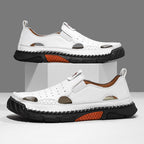 Men's Orthopedic Walking Shoes - Built-In Arch Support; Premium Leather Upper; Wide Toe; Non-Slip; Comfortable Work Shoes