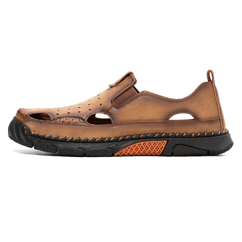 Men's Orthopedic Walking Shoes - Built-In Arch Support; Premium Leather Upper; Wide Toe; Non-Slip; Comfortable Work Shoes