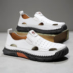Men's Orthopedic Walking Shoes - Built-In Arch Support; Premium Leather Upper; Wide Toe; Non-Slip; Comfortable Work Shoes