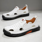 Men's Orthopedic Walking Shoes - Built-In Arch Support; Premium Leather Upper; Wide Toe; Non-Slip; Comfortable Work Shoes