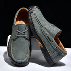 Men's Orthopedic Slip-Ons | Hand-Stitched Leather | 18mm Arch Support | 4E Wide Fit