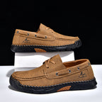 Men's Orthopedic Slip-Ons | Hand-Stitched Leather | 18mm Arch Support | 4E Wide Fit