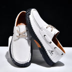 Men's Orthopedic Slip-Ons | Hand-Stitched Leather | 18mm Arch Support | 4E Wide Fit