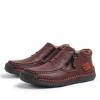 ⏰Limited Time Sale 70% OFF-Men’s Handmade Premium Leather Slip-On Driving Boots – Wide Toe, Arch Support, Waterproof, Pressure Relief, Non-Slip Sole for Casual, Travel & Outdoor