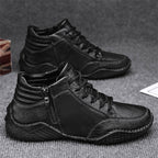 ⏰Limited-Time 70% OFF –Men's Orthopedic Ankle Boots Leather with Zip – Arch Support, Non-Slip, Waterproof, Boots for Work & Outdoors