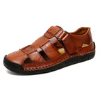 (⏰LAST DAY! 55% OFF 🔥) Men's Orthopedic Leather Fisherman Sandals | Breathable Closed-Toe Adjustable Outdoor Summer Comfort & Pain Relief