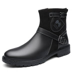 Men’s Orthopedic Motorcycle Handmade Boot–Pressure Relief, Waterproof, Slip-Resistant, Wide Toe, Arch&Ankle Support