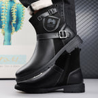 Men’s Orthopedic Motorcycle Handmade Boot–Pressure Relief, Waterproof, Slip-Resistant, Wide Toe, Arch&Ankle Support