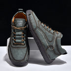 (💥Top Rated Choice) Men’s Handmade Leather Outdoor Shoes – Arch Support, Wide Fit, Comfortable, Rugged Non-Slip Sole for Work & Hiking