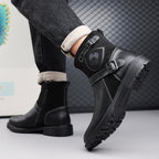 Men’s Orthopedic Motorcycle Handmade Boot–Pressure Relief, Waterproof, Slip-Resistant, Wide Toe, Arch&Ankle Support