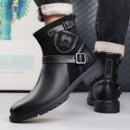 Men’s Orthopedic Motorcycle Handmade Boot–Pressure Relief, Waterproof, Slip-Resistant, Wide Toe, Arch&Ankle Support
