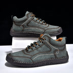 (💥Top Rated Choice) Men’s Handmade Leather Outdoor Shoes – Arch Support, Wide Fit, Comfortable, Rugged Non-Slip Sole for Work & Hiking