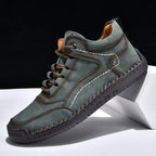 (💥Top Rated Choice) Men’s Handmade Leather Outdoor Shoes – Arch Support, Wide Fit, Comfortable, Rugged Non-Slip Sole for Work & Hiking