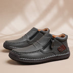 ⏰Limited Time Sale 70% OFF-Men’s Handmade Premium Leather Slip-On Driving Boots – Wide Toe, Arch Support, Waterproof, Pressure Relief, Non-Slip Sole for Casual, Travel & Outdoor