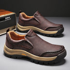 Men’s Handmade Leather Work Shoes – Arch Support, Wide Toe Box, Breathable Lining, Lightweight Protective & Slip-Resistant for Outdoor Work