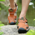 (👨‍⚕️Effect: Relieves Foot Pain) Men's Orthopedic Support Non-slip Sport Sandals Lightweight Trail Hiking Leather Sandals