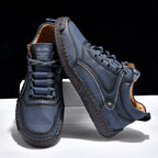 (💥Top Rated Choice) Men’s Handmade Leather Outdoor Shoes – Arch Support, Wide Fit, Comfortable, Rugged Non-Slip Sole for Work & Hiking