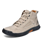 Men's Handmade Leather Boots Waterproof Arch Support Spacious Toe Box