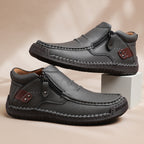 ⏰Limited Time Sale 70% OFF-Men’s Handmade Premium Leather Slip-On Driving Boots – Wide Toe, Arch Support, Waterproof, Pressure Relief, Non-Slip Sole for Casual, Travel & Outdoor