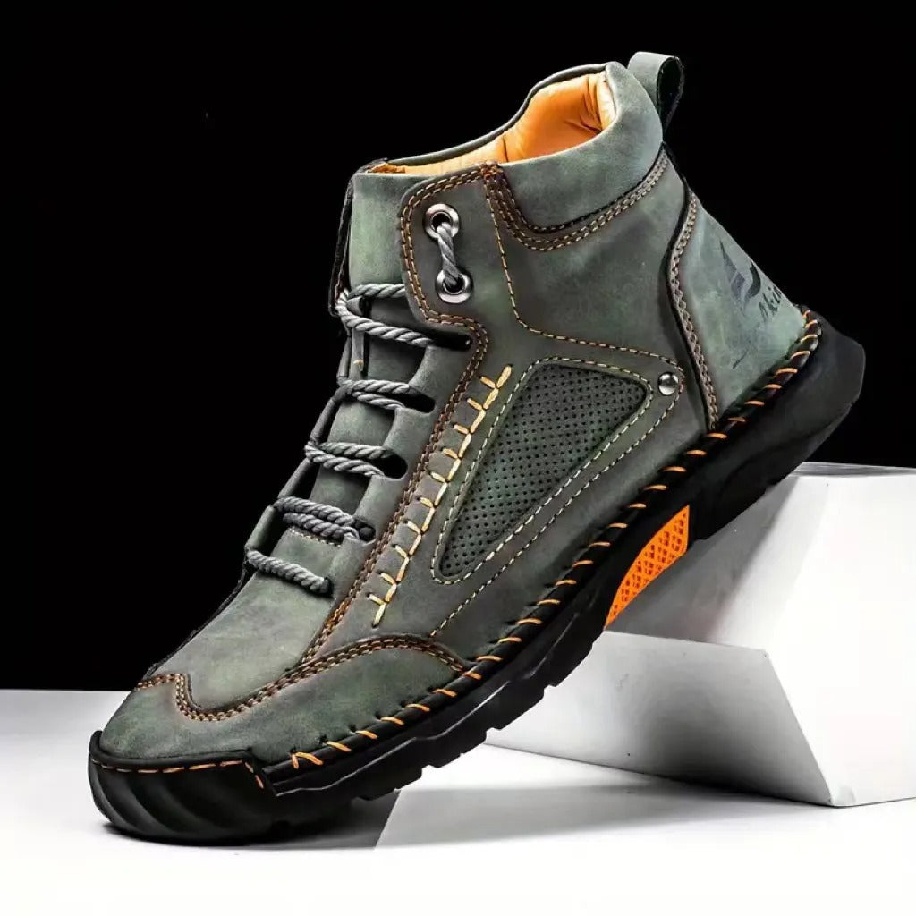 (🎁#2 Best Seller) Men's Handmade Leather Boots Waterproof Arch Support Spacious Toe Box