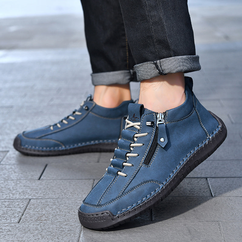 ⏰Limited-Time 70% OFF– Men’s Handmade Leather Work Boots – All-Day Comfort, Slip-Resistant, Wide Toe with Arch& Ankle Support