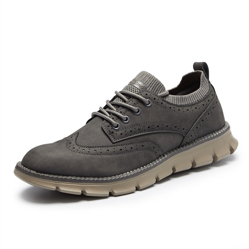 💥 12 HOURS. NO PAIN. – Men’s Vintage Leather Oxford Sneakers – Lightweight, Breathable, Arch Support, Flexible Non-Slip Sole
