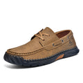 (💥Top Rated Choice)  Men’s Orthopedic Premium Handmade Leather Boat Shoes – Pressure Relief, Waterproof, Slip-Resistant, Wide Toe, Arch&Ankle Support for Everyday & Travel