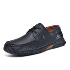 (💥Top Rated Choice)  Men’s Orthopedic Premium Handmade Leather Boat Shoes – Pressure Relief, Waterproof, Slip-Resistant, Wide Toe, Arch&Ankle Support for Everyday & Travel