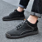 (💥Top Rated Choice) Men’s Handmade Leather Outdoor Shoes – Arch Support, Wide Fit, Comfortable, Rugged Non-Slip Sole for Work & Hiking
