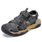 (💥Top Rated Choice) Men’s Outdoor Sport Sandals – Closed Toe, Adjustable Straps, Arch Support, Slip-Resistant for Hiking, Beach & Work