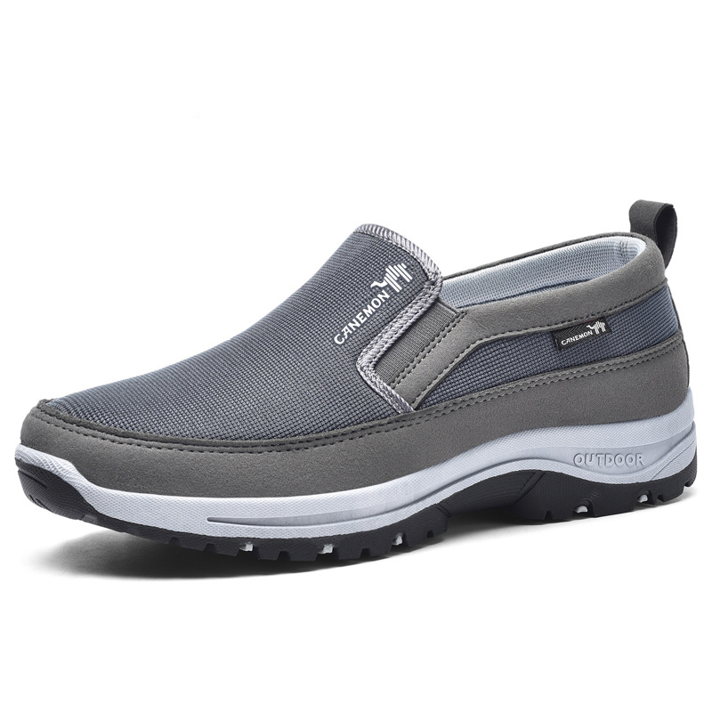 (🔥 70% OFF Sale) Men's Slip-On Walking Shoes with Lightweight Cushioned Sole - Waterproof Mesh, Anti-Slip, Wide Toe, Arch Support