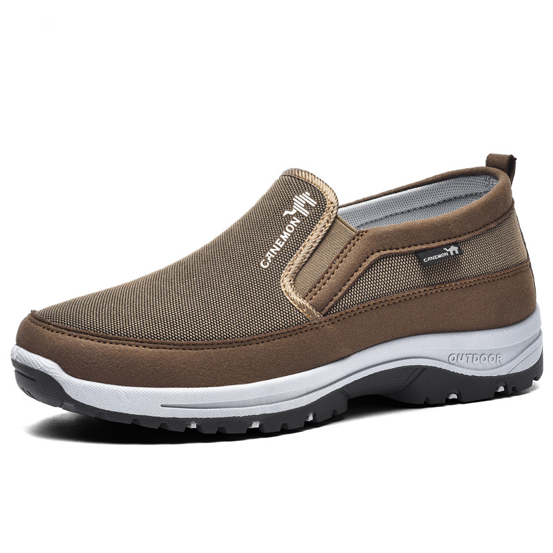 (🔥 70% OFF Sale) Men's Slip-On Walking Shoes with Lightweight Cushioned Sole - Waterproof Mesh, Anti-Slip, Wide Toe, Arch Support