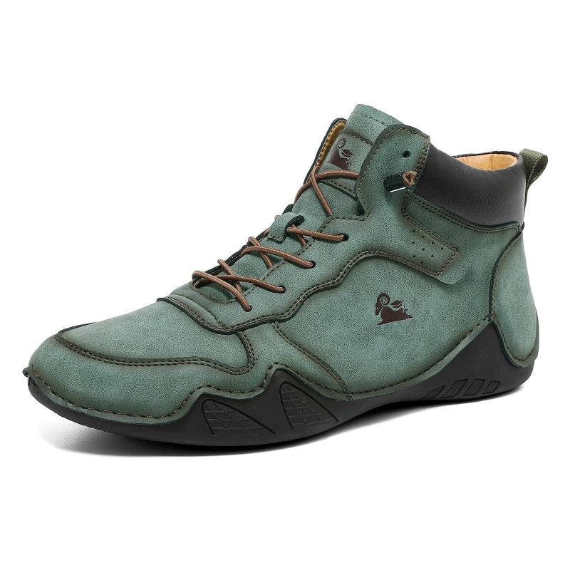 (⏰Last Day 70% OFF🔥) Men’s Mid-Top Leather Boots – Slip-On, Lightweight & Shock-Absorbing for Warehouse Work, Driving & Everyday Comfort, Durable for 3 years