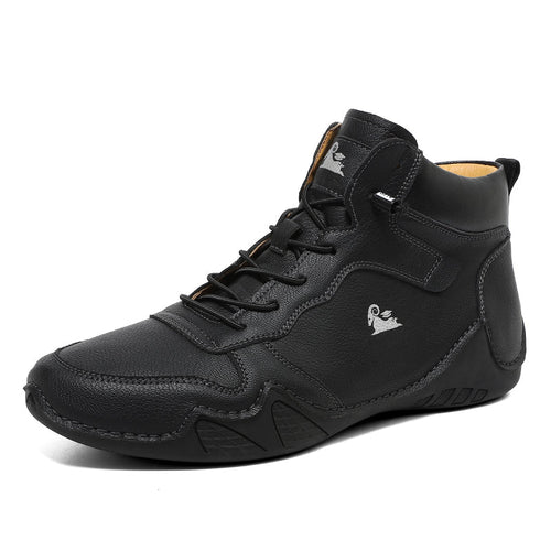 (⏰Last Day 70% OFF🔥) Men’s Mid-Top Leather Boots – Slip-On, Lightweight & Shock-Absorbing for Warehouse Work, Driving & Everyday Comfort, Durable for 3 years
